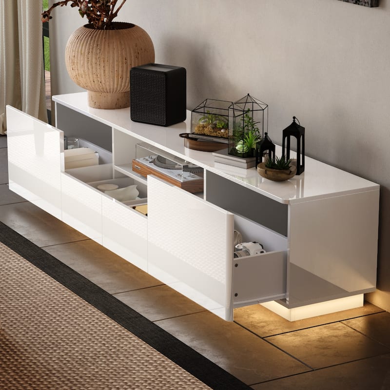 HighGloss LED TV Stand TV Entertainment Center TV Console Media Gaming