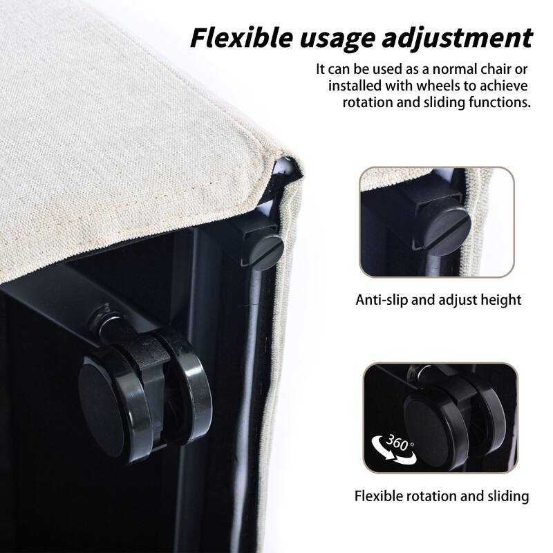 Upholstered Dining Chairs, Modern Kitchen Chairs Dinner Chairs with 4 Casters
