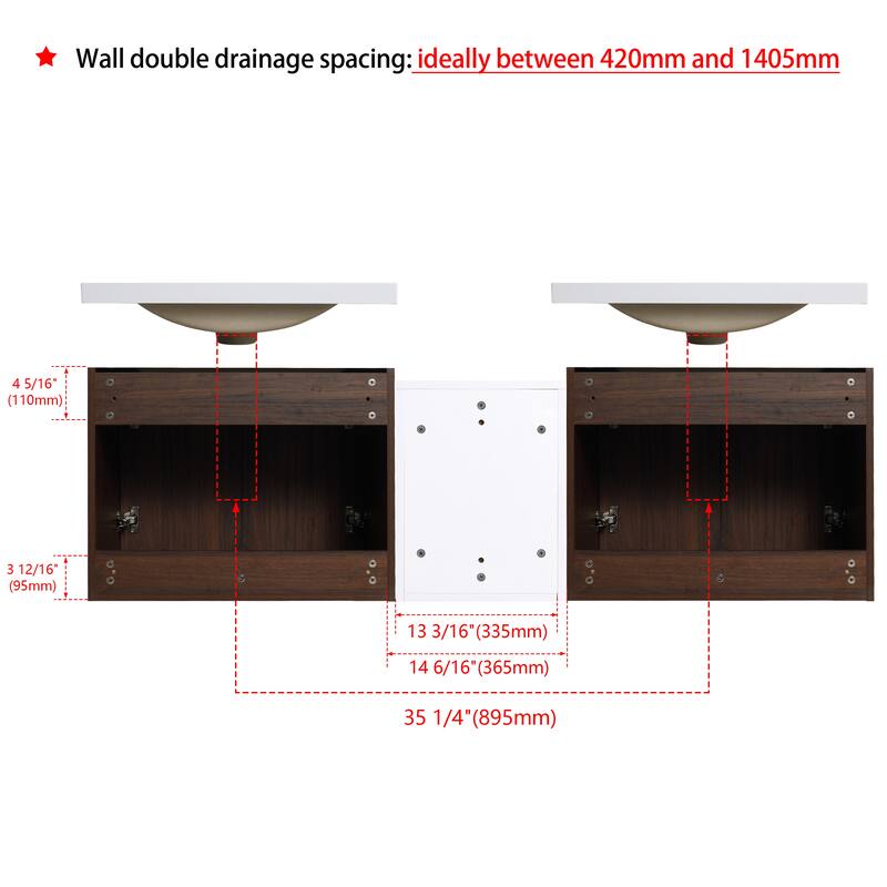 60 Inch Bathroom Vanity with Soft Close Doors, Resin Sink, Ample Storage and Matching Small Shelves (KD Packing)