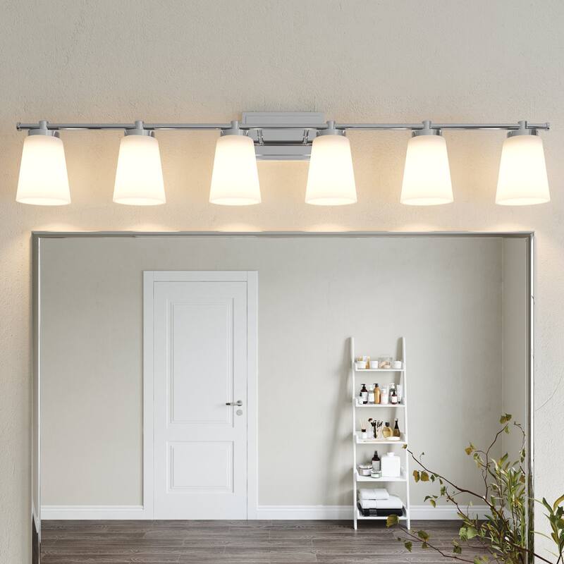 Acroma 6 - Light Steel Dimmable Bathroom Vanity Light - 6-light - Polished Chrome