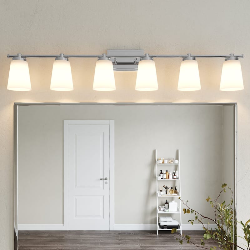Acroma 6 - Light Steel Dimmable Vanity Light - 6-light