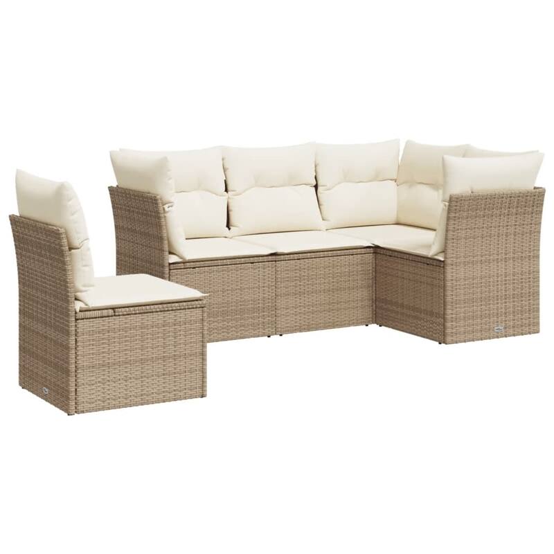 vidaXL Garden Sofa Set Beige, Cream White - 24.4 x 24.4 x 27.2