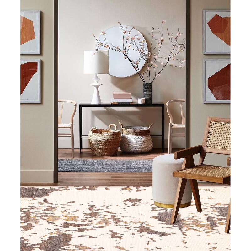 ECARPETGALLERY Hand-knotted Tangier Cream Silk, Wool Rug - 8'1 x 9'11