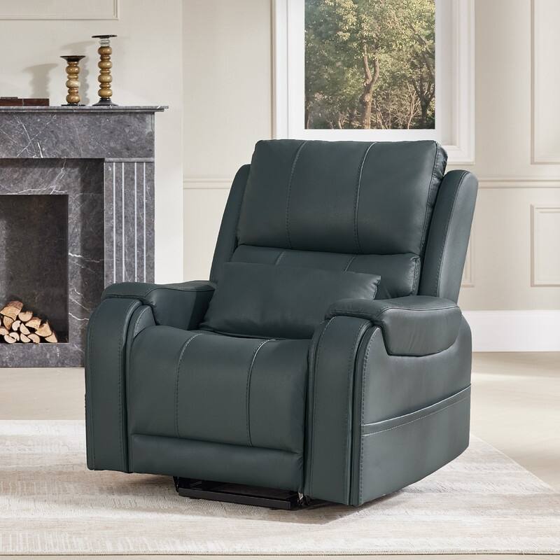 Spruce & Spring Leather Lift Recliner Chair for Elderly with Heat and Massage
