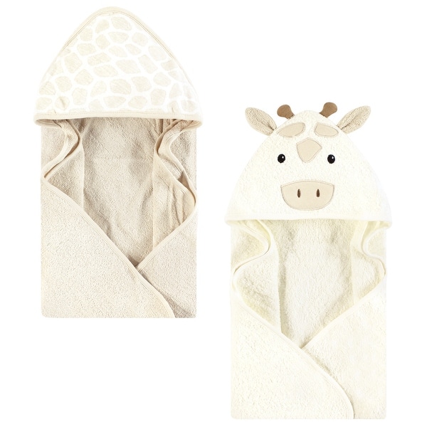 slide 1 of 1, Hudson Baby Cotton Animal Face Hooded Towel, Beige Giraffe, One Size - Beige Giraffe - One Size One Size - Beige Giraffe