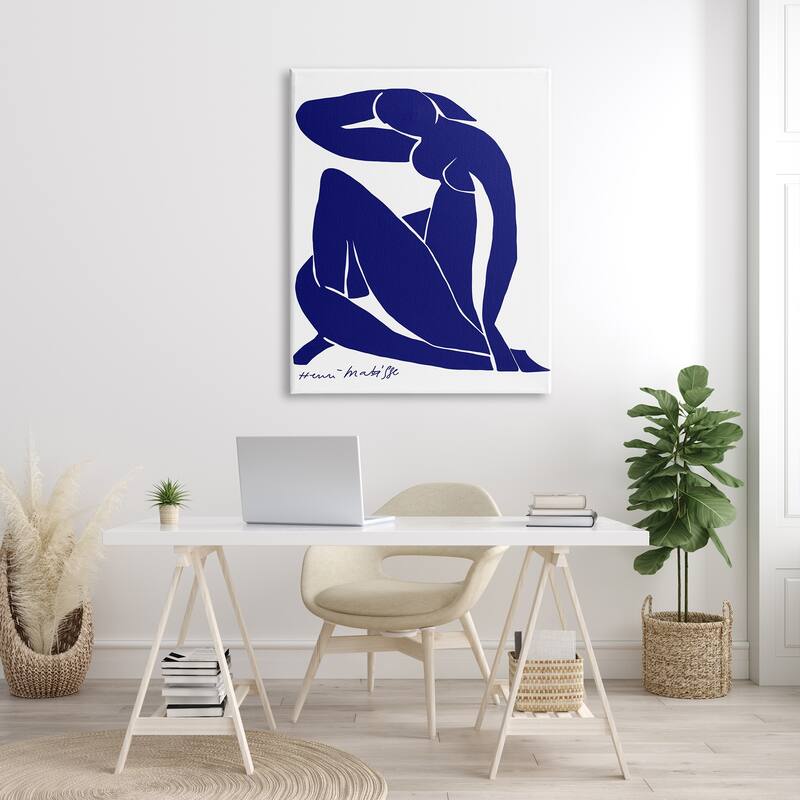Stupell Minimal Abstract Purple Nude Woman Matisse Artist Canvas Wall Art