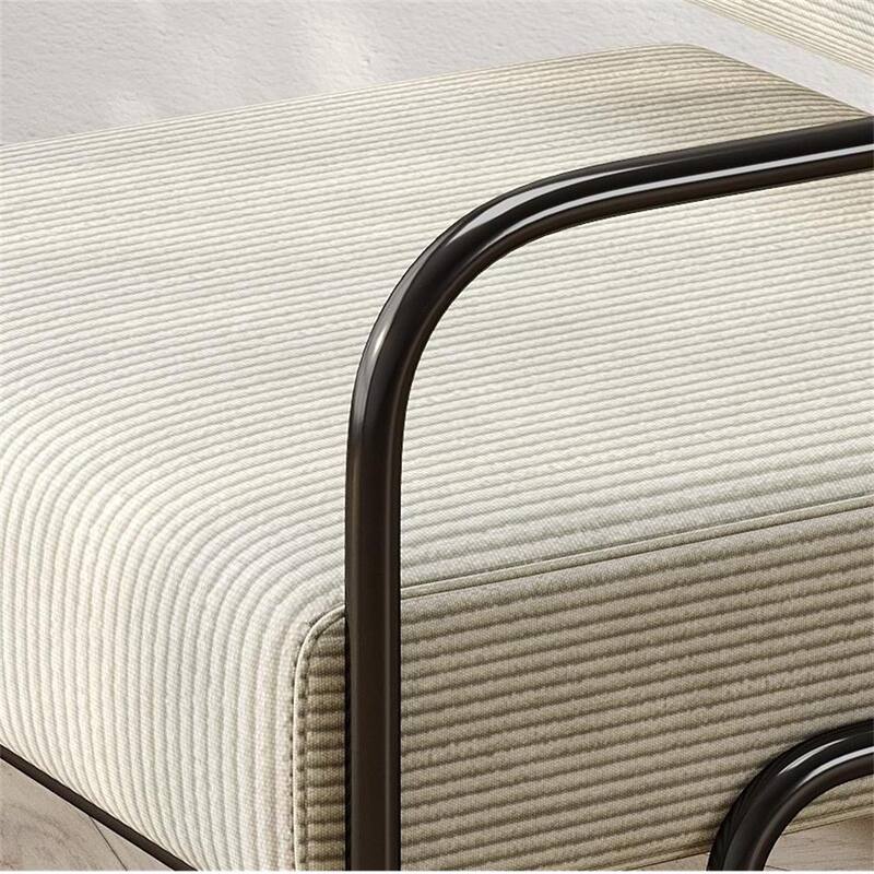 Corduroy Fabric Sofa Chair with Iron Frame, Lazy Individual Chair