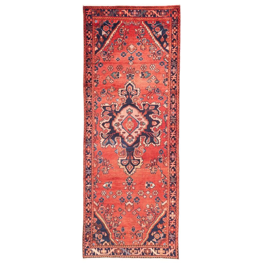 ECARPETGALLERY Hand-knotted Andelz Red Wool Rug - 3'10 x 10'2