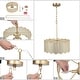preview thumbnail 31 of 30, Tifany Modern Gold 4-Light Drum Chandelier Colored Glass Lights for Kitchen Island Bedroom