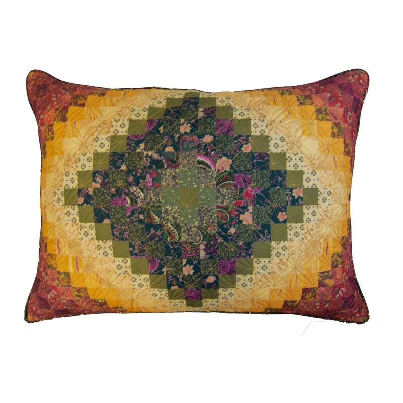 Donna Sharp Spice Postage Stamp Polyester Quilt - Standard Sham