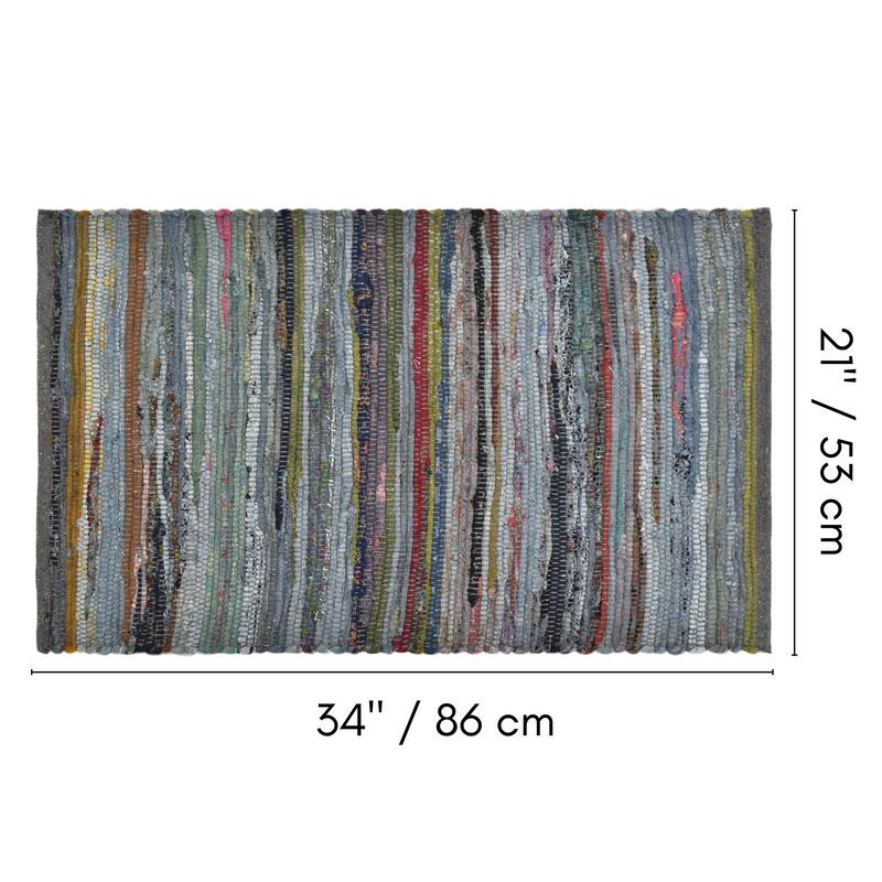 Fabstyles Premium Cotton Handmade Area Rag Rug Living Room, Hallway