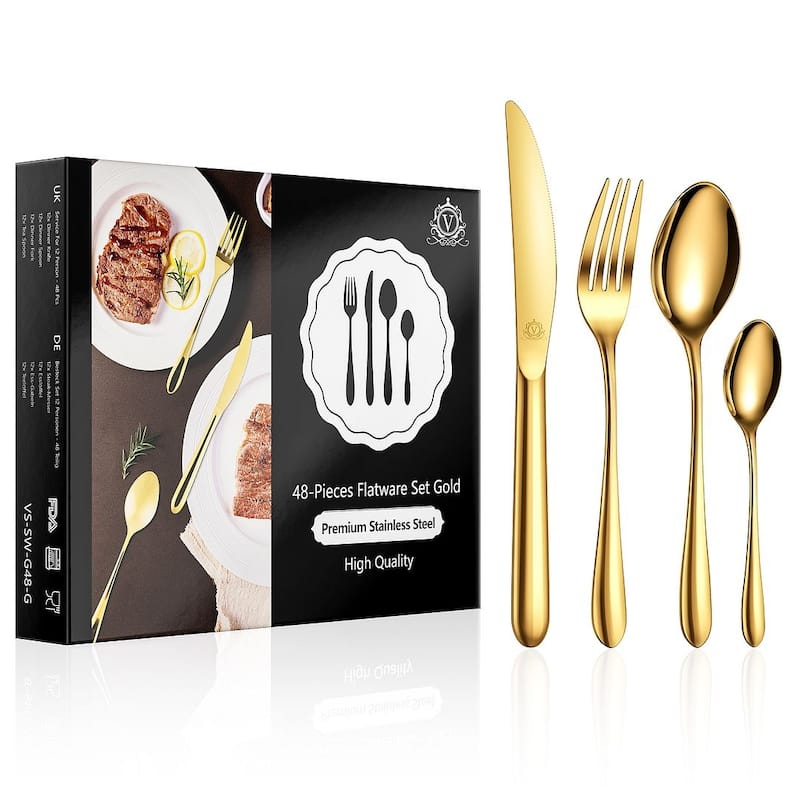 vancasso 18/10 Stainless Steel Silverware Set, Flatware Service for 6 or 12