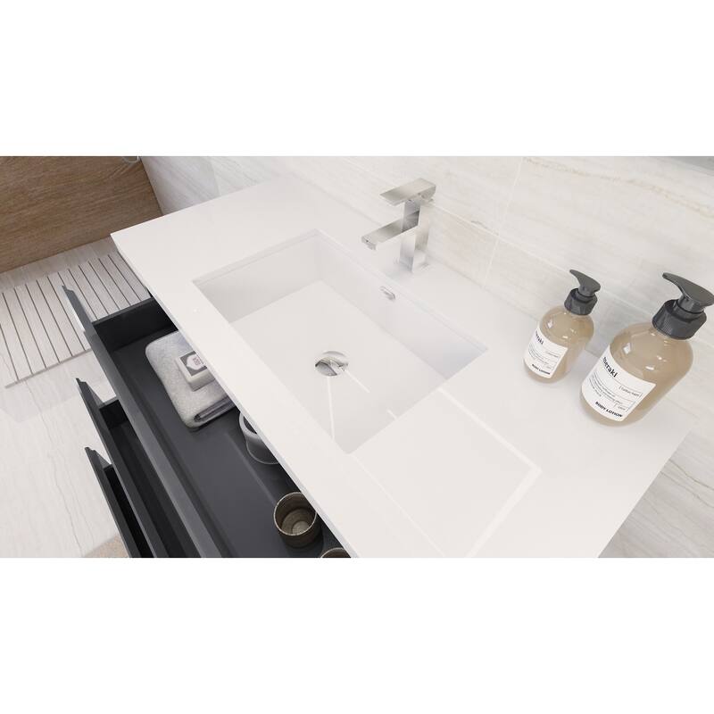 Aron 42'' Freestanding Vanity with Reinforced Acrylic Sink