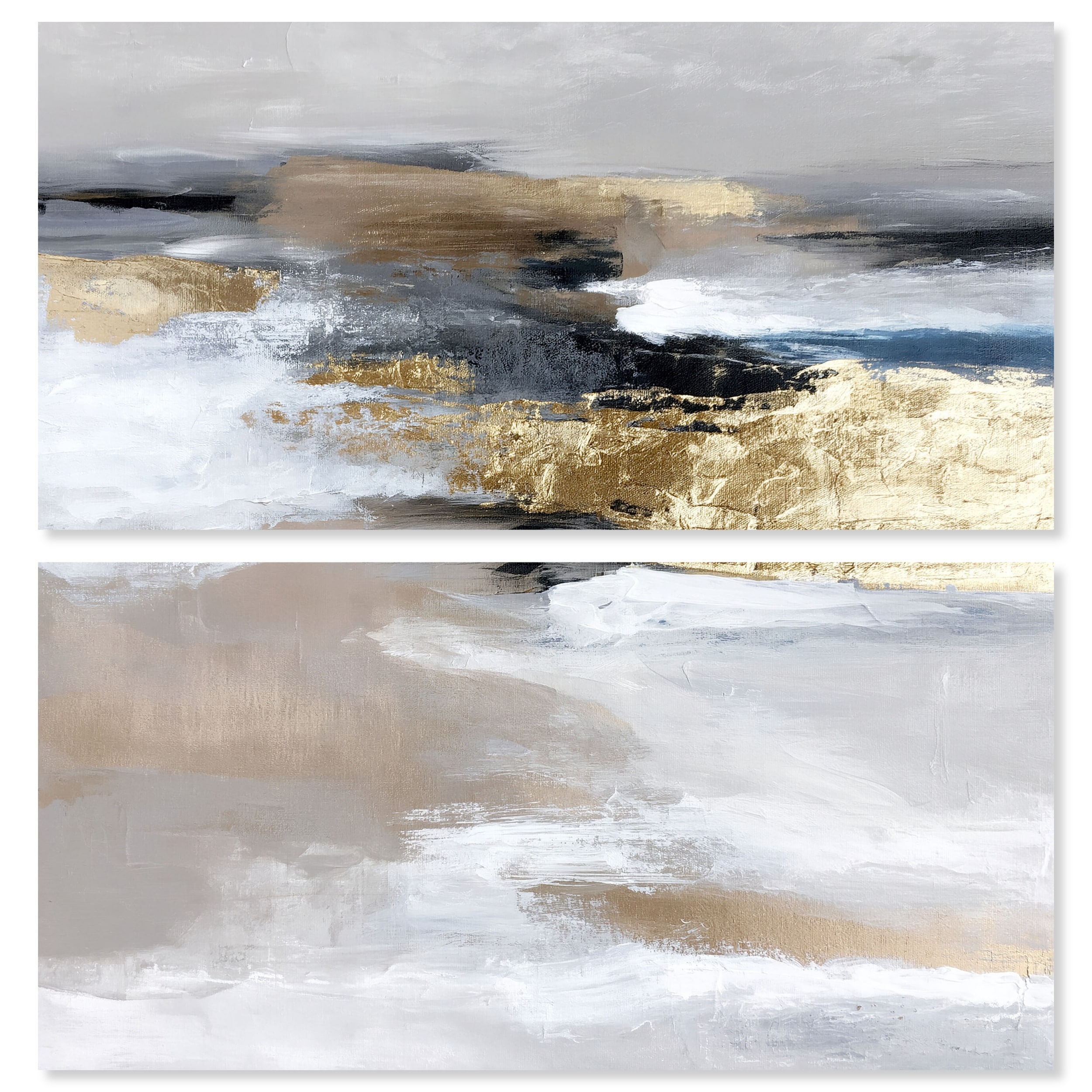 Hushed Amber III Large Abstract Art Set Canvas Print by Art Remedy