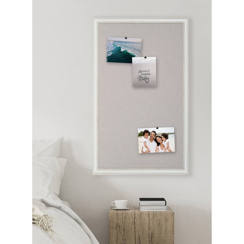 DesignOvation Macon Framed Linen Fabric Pinboard