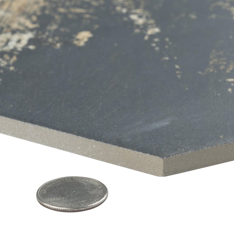 Merola Tile Gaugin Hex Catan Shadow 8-5/8" x 9-7/8" Porcelain Floor and Wall Tile