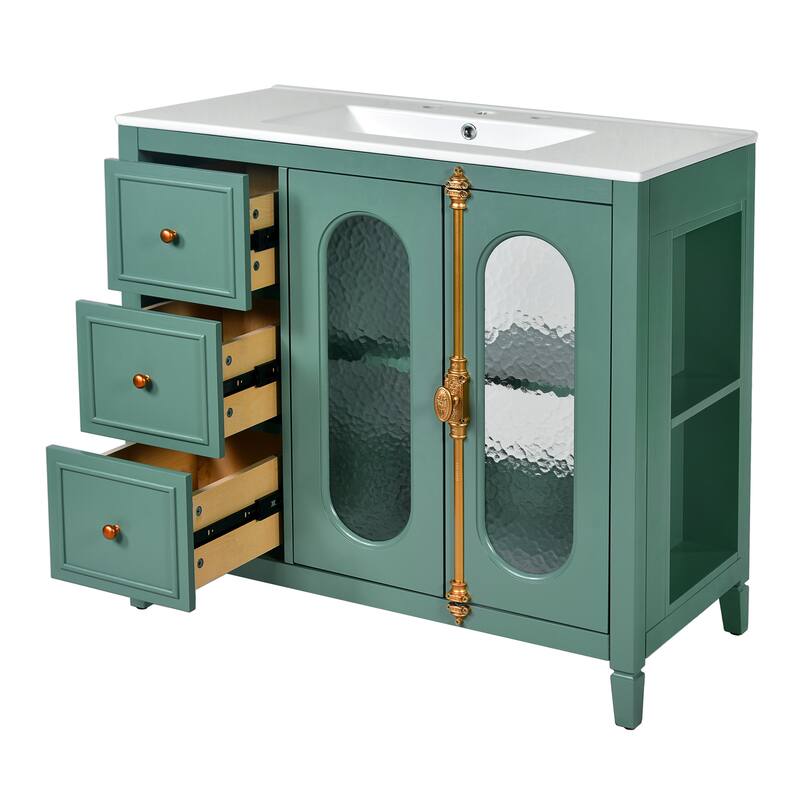 5-Piece Dining Table Set with 4 Upholstered Chairs, Extendable Dining Table with 15.7" Leaf for Extra Seating for Dining Room