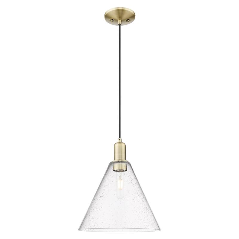 Innovations Lighting Endless Possibilities Arcadia - Berkshire Glass - 1 Light 12" Cord Hung Mini Pendant - Antique Brass/Seedy