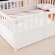 preview thumbnail 11 of 14, White Full Size Pine Wood Floor Bed, Integral Construction with Super High Security Barrier, Door, Children's Floor Bed Frame