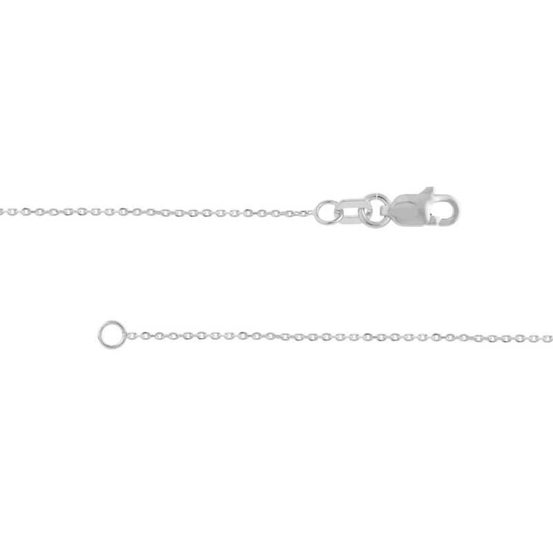Curata 10k White Gold 0.8mm Diamond Cut Cable Chain Necklace (Lobster)
