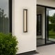 preview thumbnail 24 of 26, Matte Black Modern Linear Integrated LED Outdoor Wall Sconce with Vertical Light Strip