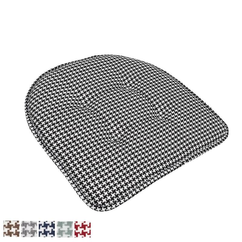 Houndstooth U-Shaped 16" x 17" Memory Foam Chair Pad