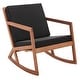 preview thumbnail 13 of 89, SAFAVIEH Outdoor Patio Furniture Vernon Rocking Chair w/ Cushion - 25.6" W x 37.7" D x 30.7" H Natural/Black