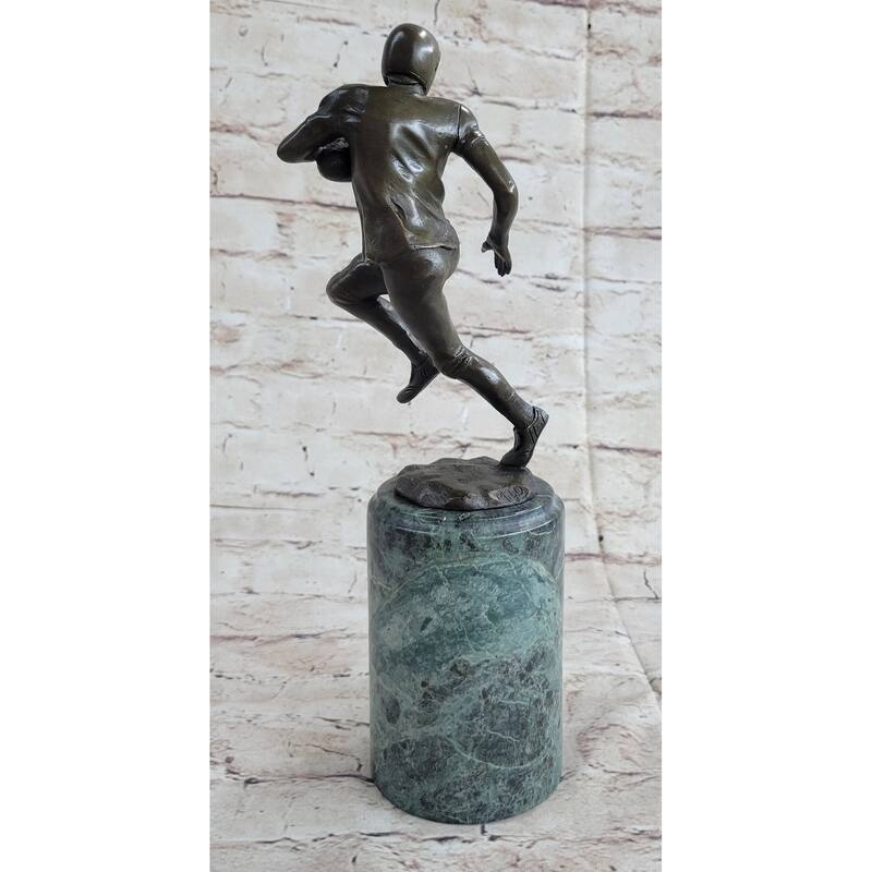 Football Player Nfl Bronze Trophy Sculpture Statue Figure Marble Base 12 Inches X 4 Inches