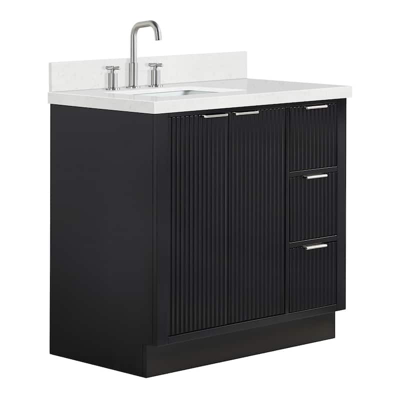 Ariel P36LCQRVO Milan 36" Free Standing Single Basin Vanity Set with
