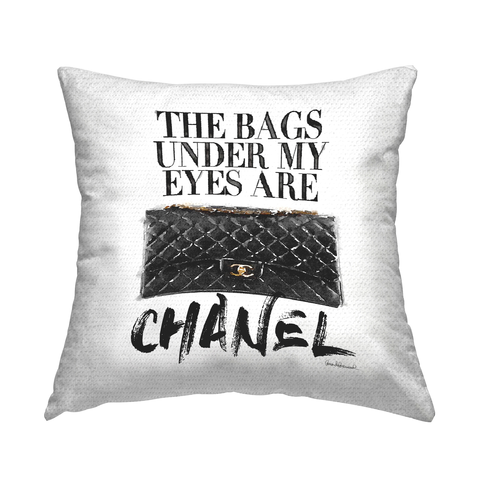Stupell Eye Bags Are Designer Fun Glam Printed Outdoor Throw Pillow Design by Amanda Greenwood