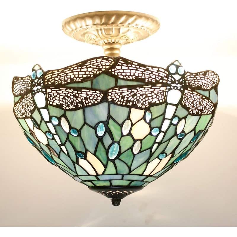 12 inch ceiling light sea blue mount lamp glass,iron bedroom light