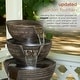 preview thumbnail 6 of 9, Alpine Corporation 34" Tall Outdoor 5-Tier Modern Bowl Cascading Waterfall Fountain with LED Lights