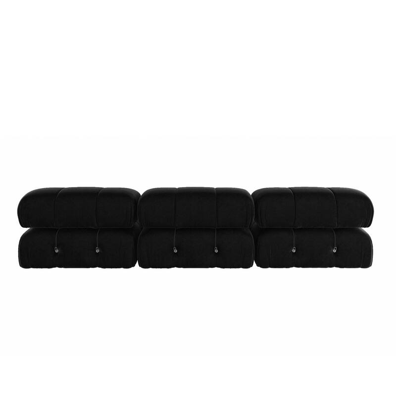 Convertible Modular Sectional Sofa, Modern Velvet Sofa 3-Seater Couch for Living Room, Apartment
