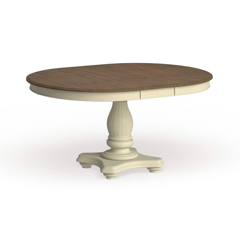 The Gray Barn Arctic Arrow 48x60 Single Pedestal Oval Dinette Table - White