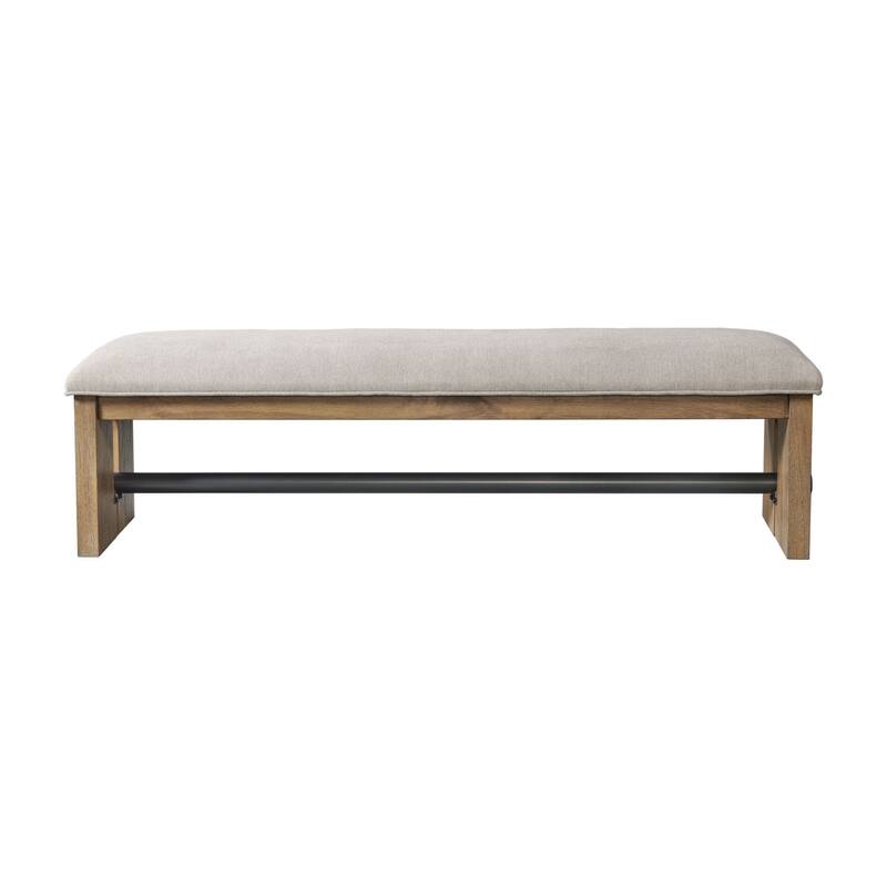Landmark Backless Bench with 2 Legs, Weathered Oak