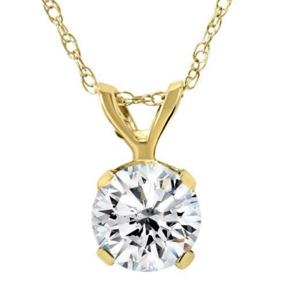 Bliss Diamond 1/5Ct Lab Grown Solitaire Diamond Pendant Yellow Gold Necklace
