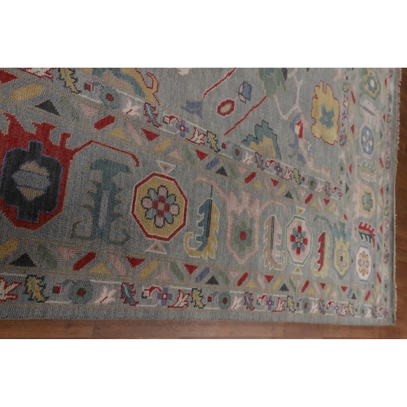 Floral Oushak Oriental Large Area Rug Handmade Wool Carpet - 12'2"x 14'9"