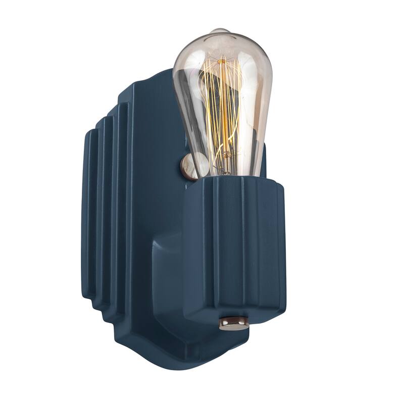 Ceramic Deco Rectangle Wall Sconce - Midnight Sky/Brushed Nickel