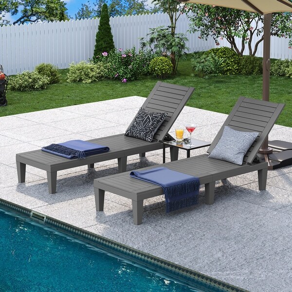 74.5 Outdoor Double Lounge Chairs with Adjustable Backrest N A On Sale Bed Bath Beyond 36960633