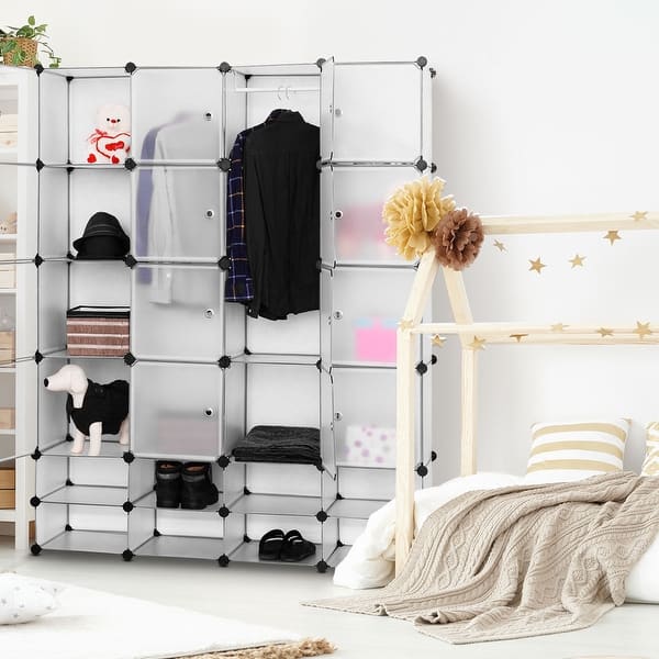 Shop Costway Diy 16 8 Cube Portable Clothes Wardrobe Cabinet