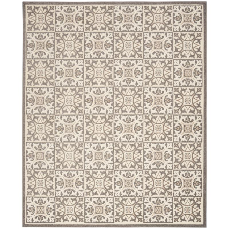 Nourison Aloha Indoor/outdoor Grey Geometric Area Rug