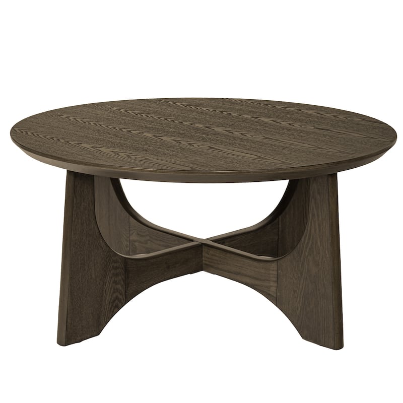 36" Round Coffee Table, Wooden Coffee Tables for Living Room