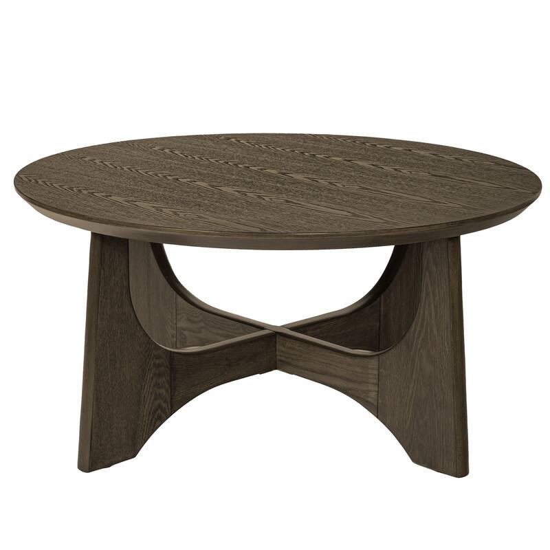 36" Round Wooden Coffee Tables for Living Room