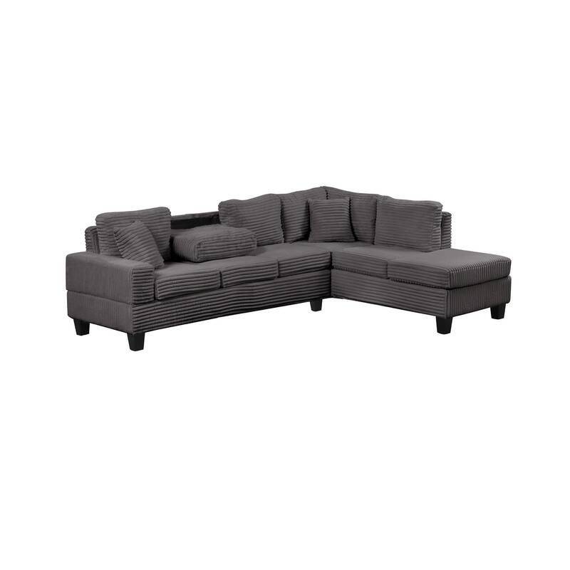 Cozy Modern & Contemporary Style Sectional Sofa Made with Wood & Upholstered Velvet