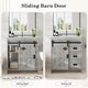 preview thumbnail 20 of 29, EROMMY Farmhouse Bathroom Vanity with Ceramic Top and Sliding Barn Door Sink Cabinet, Rustic Single Sink Vanity
