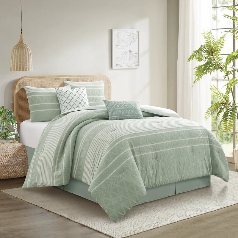 Nanshing Athena 6 Piece Contemporary Geometric Comforter Set