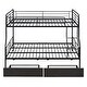 preview thumbnail 16 of 16, Full XL Over Queen Size Metal Bunk Bed with 2 Drawers and Guardrails