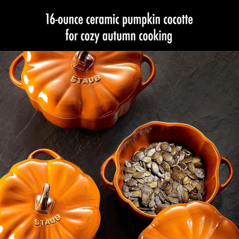 STAUB Ceramic 16-oz Petite Pumpkin Cocotte
