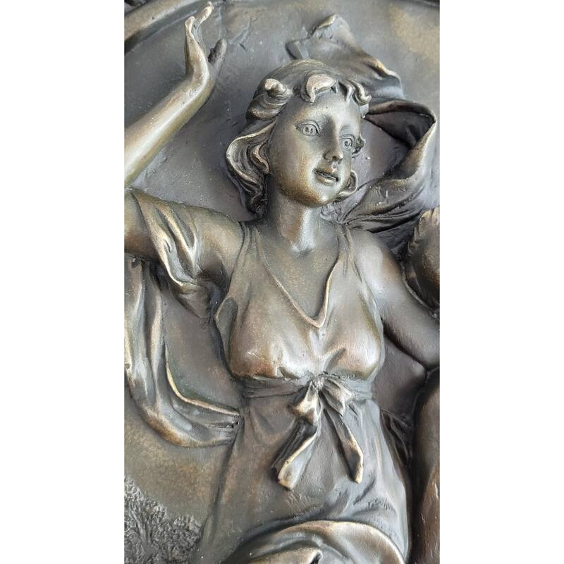 Hanging Wall Relief Bronze Sculpture Art French Italian Antique Vintage Style 17 Inches X 13 Inches