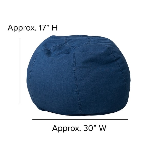 dimension image slide 4 of 8, Small Refillable Bean Bag Chair for Kids and Teens
